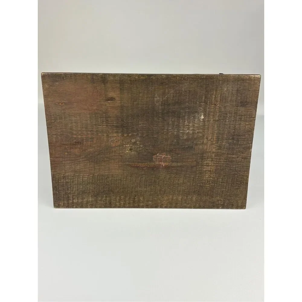 Vtg Hand Carved Wooden Bread Box Rustic Farmhouse Countertop Storage